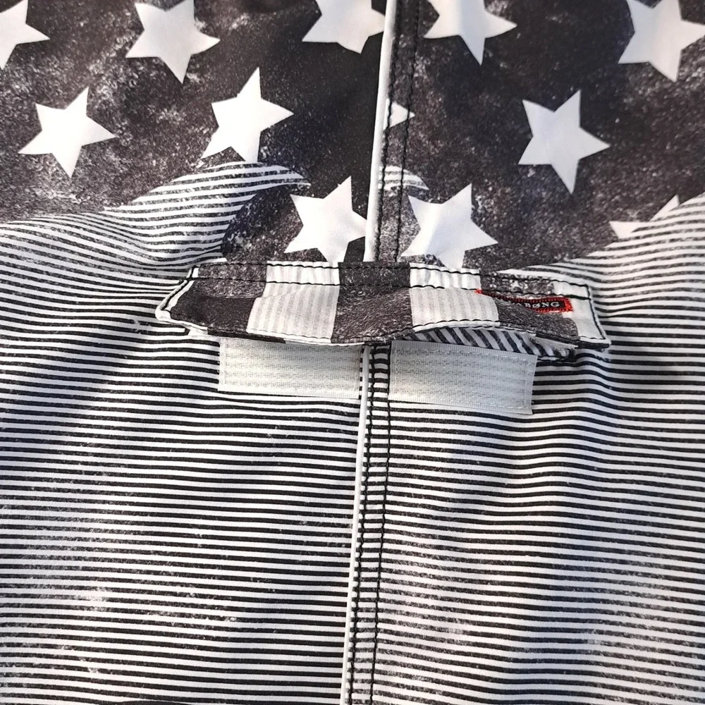 Billabong Platinum X Men's 44 PX3‎ Shorts Gray Drawstrings Stars USA Flag